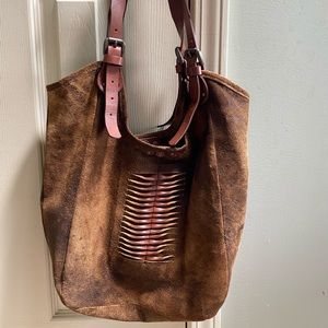 Vin Baker Suede and Leather Hobo Bag